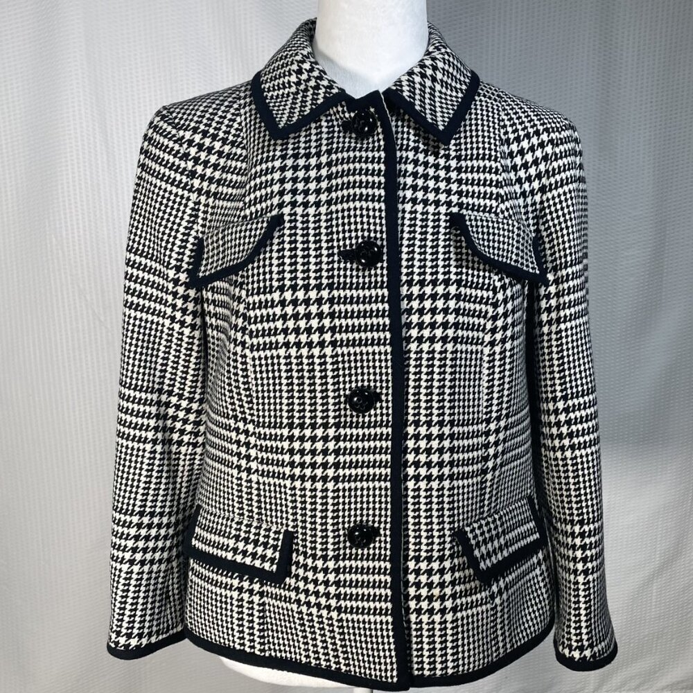 Talbots Womens Classic Houndstooth blazer 10p Sophisticated Professional Career